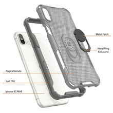 Load image into Gallery viewer, PunkCase for iPhone XS Max Case [Magnetix 2.0 Series] Clear Protective TPU Cover W/Kickstand [Grey]
