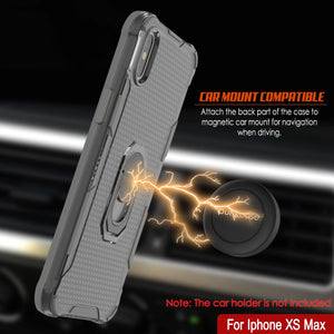 PunkCase for iPhone XS Max Case [Magnetix 2.0 Series] Clear Protective TPU Cover W/Kickstand [Grey]