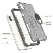 Load image into Gallery viewer, PunkCase for iPhone XS Case [Magnetix 2.0 Series] Clear Protective TPU Cover W/Kickstand [Grey]
