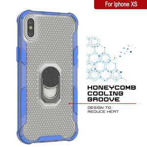 PunkCase for iPhone XS Case [Magnetix 2.0 Series] Clear Protective TPU Cover W/Kickstand [Blue]