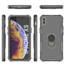 Load image into Gallery viewer, PunkCase for iPhone XS Case [Magnetix 2.0 Series] Clear Protective TPU Cover W/Kickstand [Grey]
