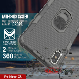 PunkCase for iPhone XS Case [Magnetix 2.0 Series] Clear Protective TPU Cover W/Kickstand [Grey]