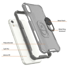 Load image into Gallery viewer, PunkCase for iPhone XR Case [Magnetix 2.0 Series] Clear Protective TPU Cover W/Kickstand [Grey]
