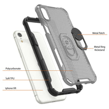 Load image into Gallery viewer, PunkCase for iPhone XR Case [Magnetix 2.0 Series] Clear Protective TPU Cover W/Kickstand [Black]
