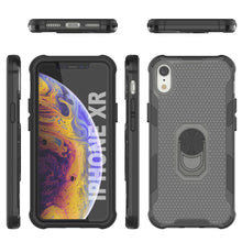 Load image into Gallery viewer, PunkCase for iPhone XR Case [Magnetix 2.0 Series] Clear Protective TPU Cover W/Kickstand [Black]
