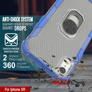 PunkCase for iPhone XR Case [Magnetix 2.0 Series] Clear Protective TPU Cover W/Kickstand [Blue]