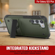 Load image into Gallery viewer, Punkcase Galaxy S23+ Plus Case [Reliance Series] Protective Hybrid Military Grade Cover W/Built-in Kickstand [Army-Green-Black]
