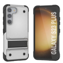 Load image into Gallery viewer, Punkcase Galaxy S23+ Plus Case [Reliance Series] Protective Hybrid Military Grade Cover W/Built-in Kickstand [White-Black]
