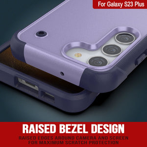 Punkcase Galaxy S23+ Plus Case [Reliance Series] Protective Hybrid Military Grade Cover W/Built-in Kickstand [Purple-Navy]