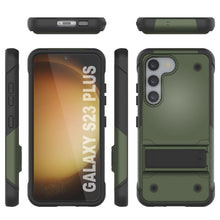 Load image into Gallery viewer, Punkcase Galaxy S23+ Plus Case [Reliance Series] Protective Hybrid Military Grade Cover W/Built-in Kickstand [Army-Green-Black]
