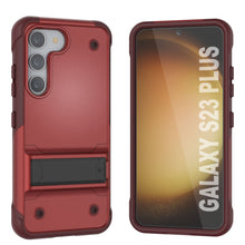 Load image into Gallery viewer, Punkcase Galaxy S23+ Plus Case [Reliance Series] Protective Hybrid Military Grade Cover W/Built-in Kickstand [Red-Rose]
