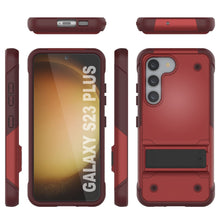 Load image into Gallery viewer, Punkcase Galaxy S23+ Plus Case [Reliance Series] Protective Hybrid Military Grade Cover W/Built-in Kickstand [Red-Rose]
