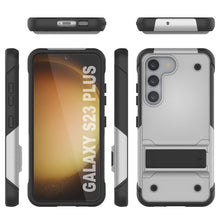 Load image into Gallery viewer, Punkcase Galaxy S23+ Plus Case [Reliance Series] Protective Hybrid Military Grade Cover W/Built-in Kickstand [White-Black]
