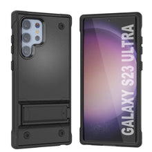 Load image into Gallery viewer, Punkcase Galaxy S23 Ultra Case [Reliance Series] Protective Hybrid Military Grade Cover W/Built-in Kickstand [Black]
