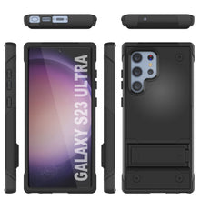 Load image into Gallery viewer, Punkcase Galaxy S23 Ultra Case [Reliance Series] Protective Hybrid Military Grade Cover W/Built-in Kickstand [Black]
