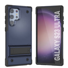 Load image into Gallery viewer, Punkcase Galaxy S23 Ultra Case [Reliance Series] Protective Hybrid Military Grade Cover W/Built-in Kickstand [Navy-Black]
