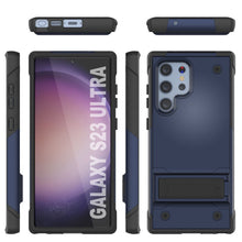 Load image into Gallery viewer, Punkcase Galaxy S24 Ultra Case [Reliance Series] Protective Hybrid Military Grade Cover W/Built-in Kickstand [Navy-Black]
