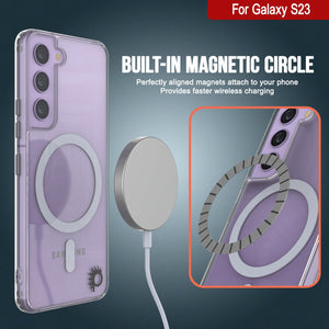 Punkcase Galaxy S23 Magnetic Wireless Charging Case [ClearMag Series]