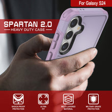 Load image into Gallery viewer, PunkCase Galaxy S24 Case, [Spartan 2.0 Series] Clear Rugged Heavy Duty Cover [Lilac]
