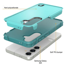 Load image into Gallery viewer, PunkCase Galaxy S24 Case, [Spartan 2.0 Series] Clear Rugged Heavy Duty Cover [Light Blue]
