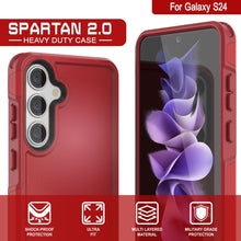Load image into Gallery viewer, PunkCase Galaxy S24 Case, [Spartan 2.0 Series] Clear Rugged Heavy Duty Cover [Red]
