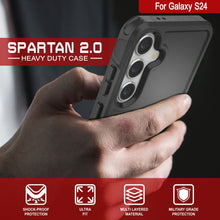 Load image into Gallery viewer, PunkCase Galaxy S24 Case, [Spartan 2.0 Series] Clear Rugged Heavy Duty Cover [Black]
