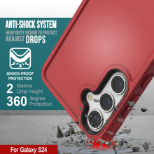 Load image into Gallery viewer, PunkCase Galaxy S24 Case, [Spartan 2.0 Series] Clear Rugged Heavy Duty Cover [Red]
