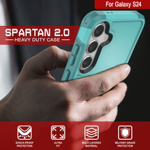 Load image into Gallery viewer, PunkCase Galaxy S24 Case, [Spartan 2.0 Series] Clear Rugged Heavy Duty Cover [Light Blue]
