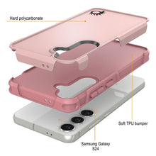 Load image into Gallery viewer, PunkCase Galaxy S24 Case, [Spartan 2.0 Series] Clear Rugged Heavy Duty Cover [Pink]
