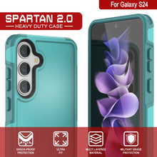 Load image into Gallery viewer, PunkCase Galaxy S24 Case, [Spartan 2.0 Series] Clear Rugged Heavy Duty Cover [Light Blue]
