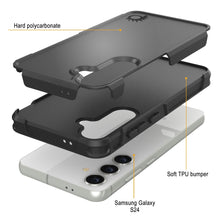 Load image into Gallery viewer, PunkCase Galaxy S24 Case, [Spartan 2.0 Series] Clear Rugged Heavy Duty Cover [Black]
