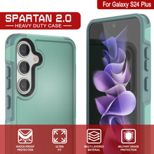 Load image into Gallery viewer, PunkCase Galaxy S24+ Plus Case, [Spartan 2.0 Series] Clear Rugged Heavy Duty Cover [Teal]
