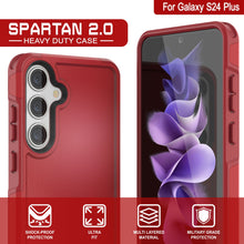 Load image into Gallery viewer, PunkCase Galaxy S24+ Plus Case, [Spartan 2.0 Series] Clear Rugged Heavy Duty Cover [Red]

