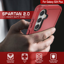 Load image into Gallery viewer, PunkCase Galaxy S24+ Plus Case, [Spartan 2.0 Series] Clear Rugged Heavy Duty Cover [Red]
