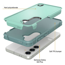 Load image into Gallery viewer, PunkCase Galaxy S24+ Plus Case, [Spartan 2.0 Series] Clear Rugged Heavy Duty Cover [Teal]
