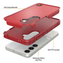 Load image into Gallery viewer, PunkCase Galaxy S24+ Plus Case, [Spartan 2.0 Series] Clear Rugged Heavy Duty Cover [Red]
