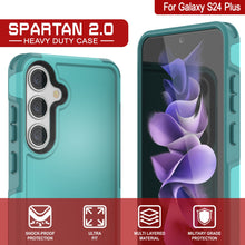 Load image into Gallery viewer, PunkCase Galaxy S24+ Plus Case, [Spartan 2.0 Series] Clear Rugged Heavy Duty Cover [Light Blue]
