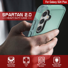 Load image into Gallery viewer, PunkCase Galaxy S24+ Plus Case, [Spartan 2.0 Series] Clear Rugged Heavy Duty Cover [Teal]

