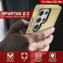 Load image into Gallery viewer, PunkCase Galaxy S24 Ultra Case, [Spartan 2.0 Series] Clear Rugged Heavy Duty Cover [Yellow]
