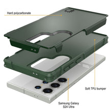 Load image into Gallery viewer, PunkCase Galaxy S24 Ultra Case, [Spartan 2.0 Series] Clear Rugged Heavy Duty Cover [Dark Green]
