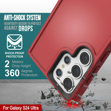 Load image into Gallery viewer, PunkCase Galaxy S24 Ultra Case, [Spartan 2.0 Series] Clear Rugged Heavy Duty Cover [Red]

