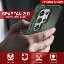 Load image into Gallery viewer, PunkCase Galaxy S24 Ultra Case, [Spartan 2.0 Series] Clear Rugged Heavy Duty Cover [Dark Green]
