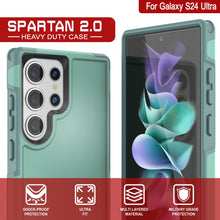 Load image into Gallery viewer, PunkCase Galaxy S24 Ultra Case, [Spartan 2.0 Series] Clear Rugged Heavy Duty Cover [Teal]
