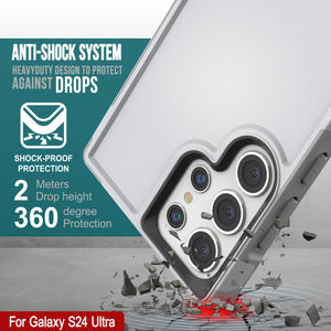 PunkCase Galaxy S24 Ultra Case, [Spartan 2.0 Series] Clear Rugged Heavy Duty Cover [White]
