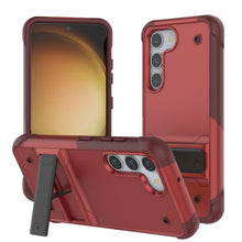 Load image into Gallery viewer, Punkcase Galaxy S23 Case [Reliance Series] Protective Hybrid Military Grade Cover W/Built-in Kickstand [Red-Rose]
