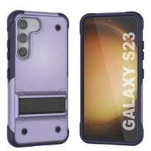 Load image into Gallery viewer, Punkcase Galaxy S23 Case [Reliance Series] Protective Hybrid Military Grade Cover W/Built-in Kickstand [Purple-Navy]
