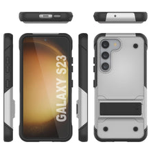 Load image into Gallery viewer, Punkcase Galaxy S23 Case [Reliance Series] Protective Hybrid Military Grade Cover W/Built-in Kickstand [White-Black]
