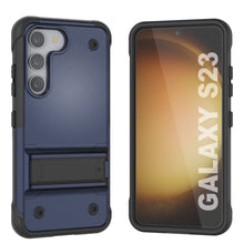 Load image into Gallery viewer, Punkcase Galaxy S23 Case [Reliance Series] Protective Hybrid Military Grade Cover W/Built-in Kickstand [Navy-Black]
