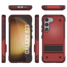 Load image into Gallery viewer, Punkcase Galaxy S23 Case [Reliance Series] Protective Hybrid Military Grade Cover W/Built-in Kickstand [Red-Rose]
