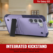 Load image into Gallery viewer, Punkcase Galaxy S23 Case [Reliance Series] Protective Hybrid Military Grade Cover W/Built-in Kickstand [Purple-Navy]
